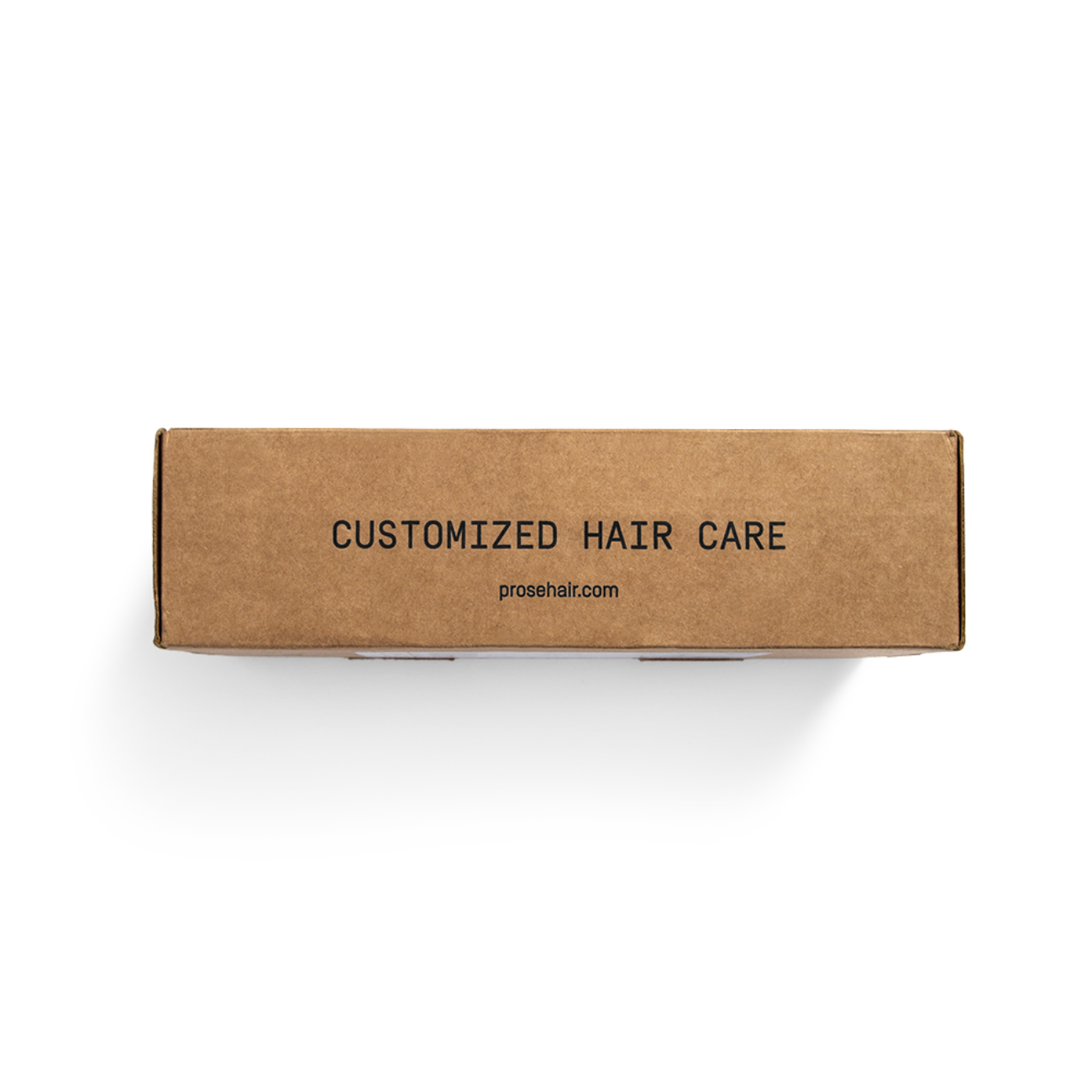 Custom roll end tuck front corrugated mailer box for Prose with dust flaps, cherry locks, roll end base. Flexography on natural kraft liner.