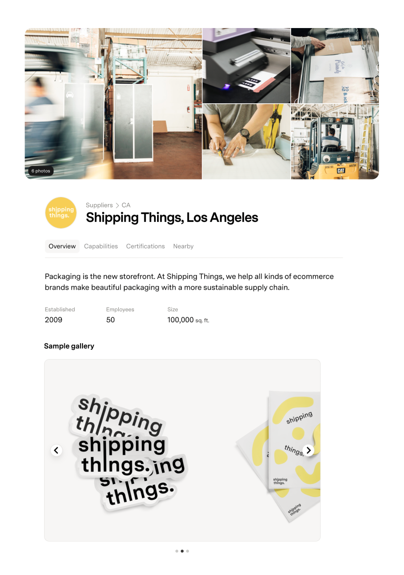 Shipping things sample gallery feature 4