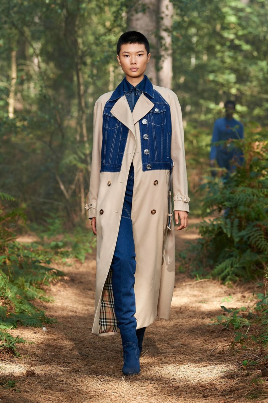 Burberry streamed its Spring 2021 fashion show live from a forest. Photos via Burberry. Hilary Milnes, Vogue Business: Streaming the runway – Well Made E140