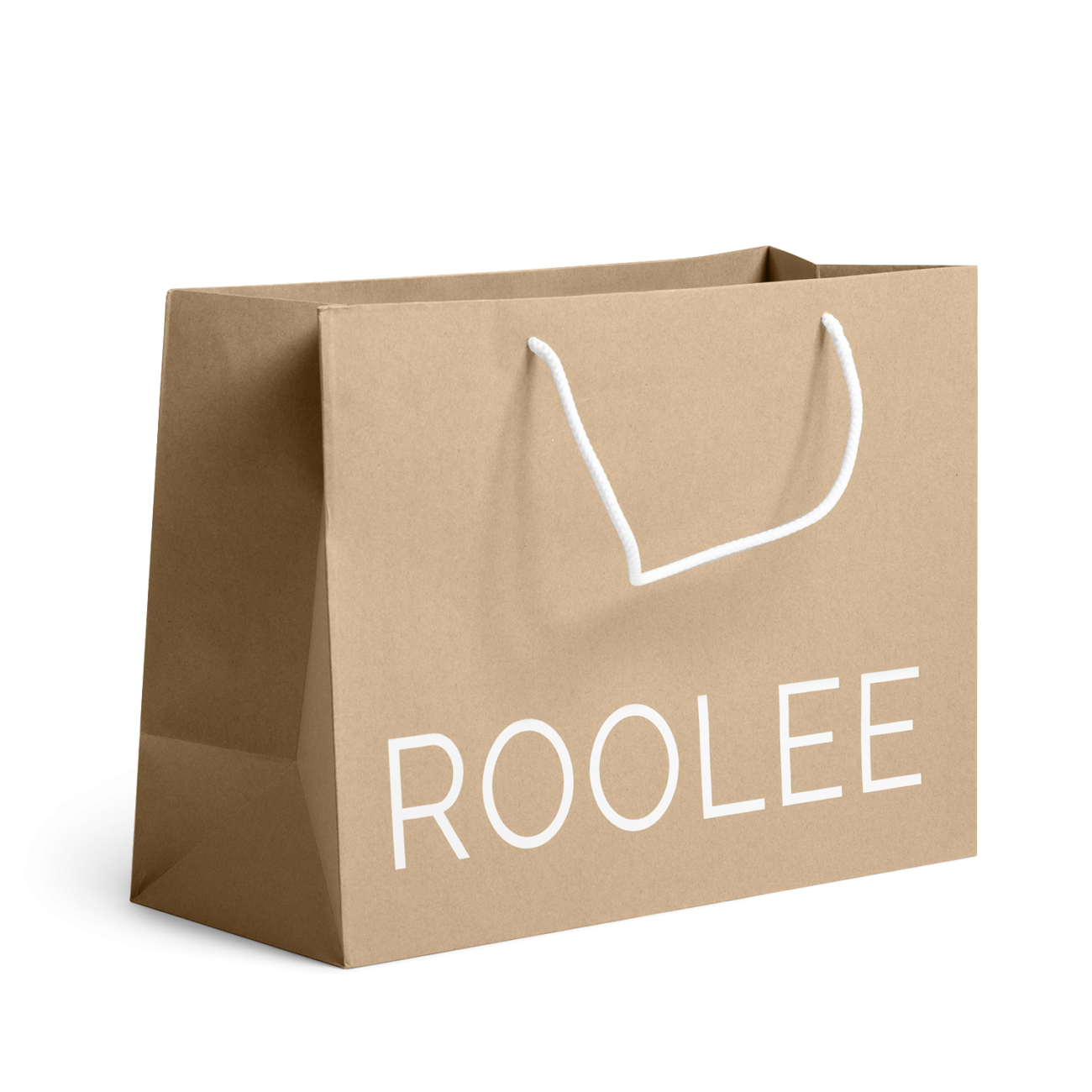 Custom rope handle paper retail bag for Roolee