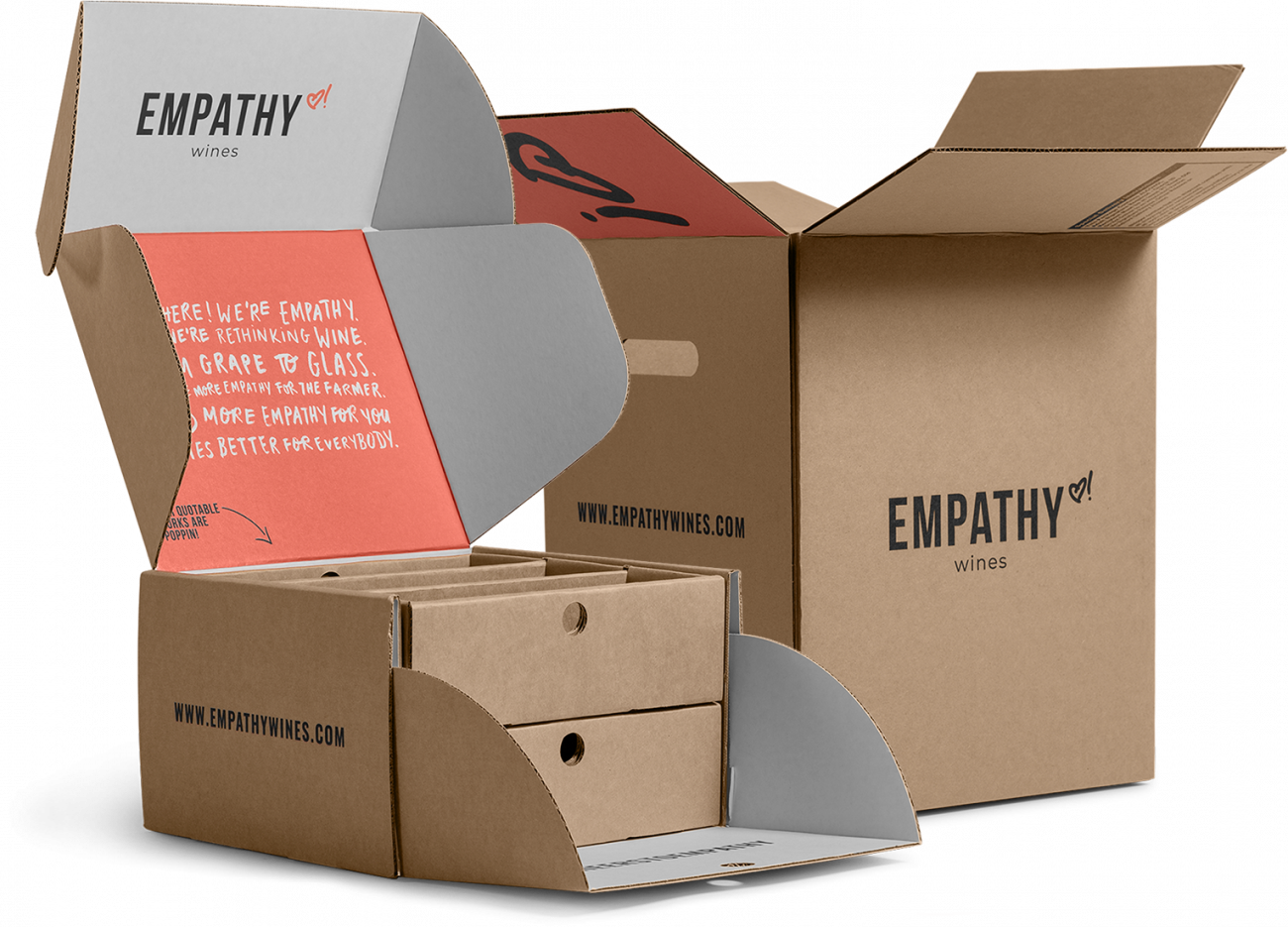Empathy Wines Corrugated Inserts, Corrugated Mailer Boxes